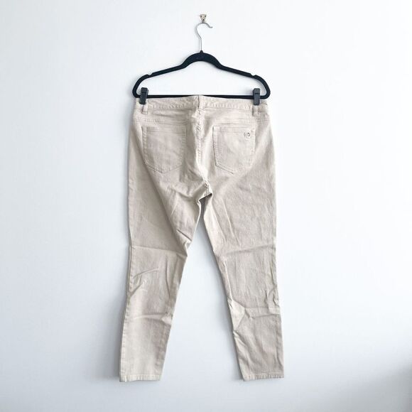 Michael Kors Womens Denim Pants Skinny Tan Gold Zip Pockets Size 12 - Picture 4 of 11